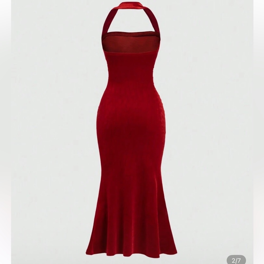 SHEIN Strapless Red Dress